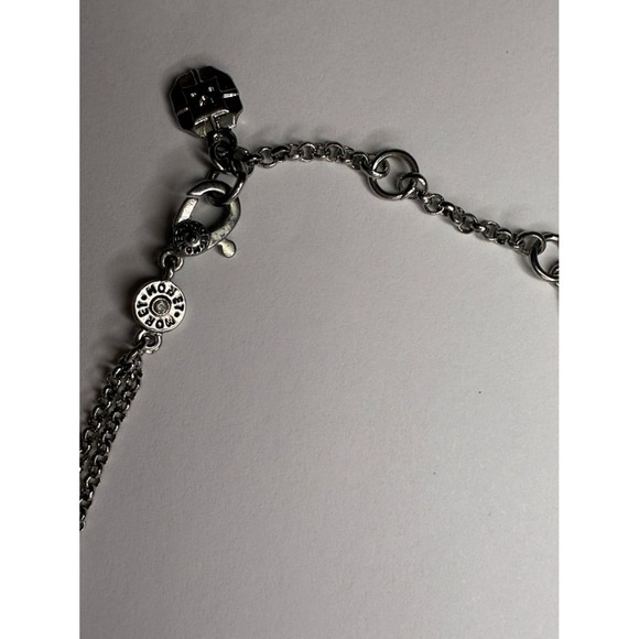 Vintage Signed Monet Silver Tone Bib Necklace Emerald Green Glass Double Strand - Picture 5 of 8